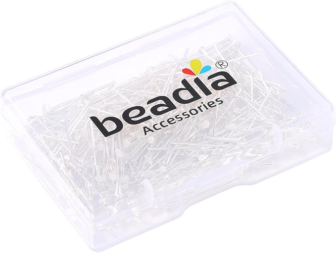 Silver Plated Flat Head Pins Non Tarnish 20mm 300pcs for Jewelry Making Findings