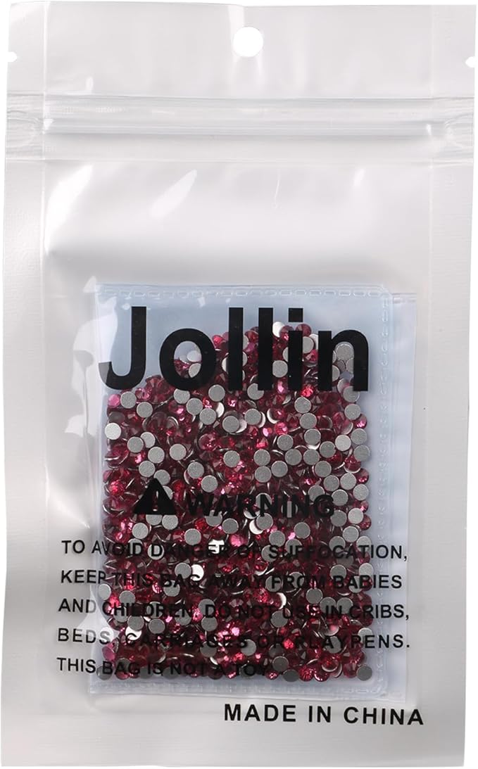 Glue Fix Flatback Rhinestones Glass Diamantes Gems for Nail Art (ss12 1440pcs, Rose)