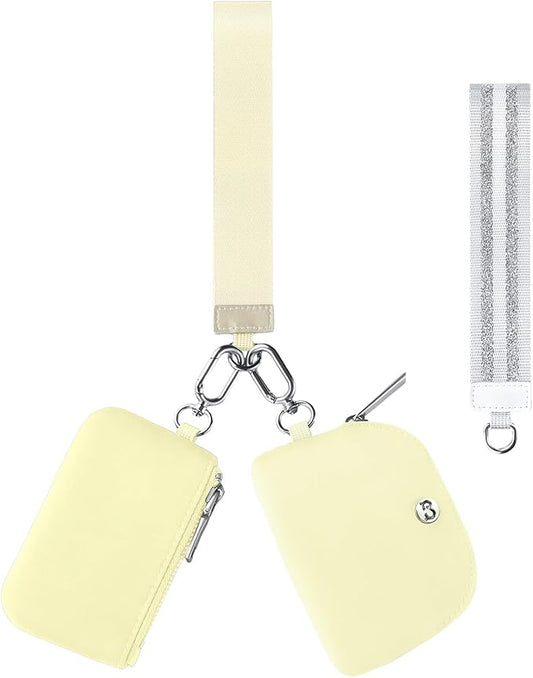 Babysun Mini Zip Around Dual Pouch Wristlet With 2 Straps Wristlet Keychain Wallet for Women Coin Purse Small Cute for Teen Girl
