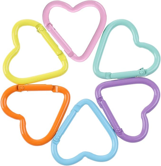 6Pack Carabiners Hook Clips Camping Accessories,Versatile Aluminum Key Holder for Outdoor Travel and Daily