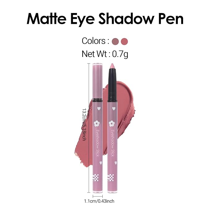 Erinde Smoky Mauve Eyeshadow Stick, Waterproof Nude Matte Eye Shadow Sticks, Cream Eye Shadow Pencil Crayon, Buildable & Blendable Long-Lasting Eyeshadow for Older Women, Vegan & Cruelty-Free, 105
