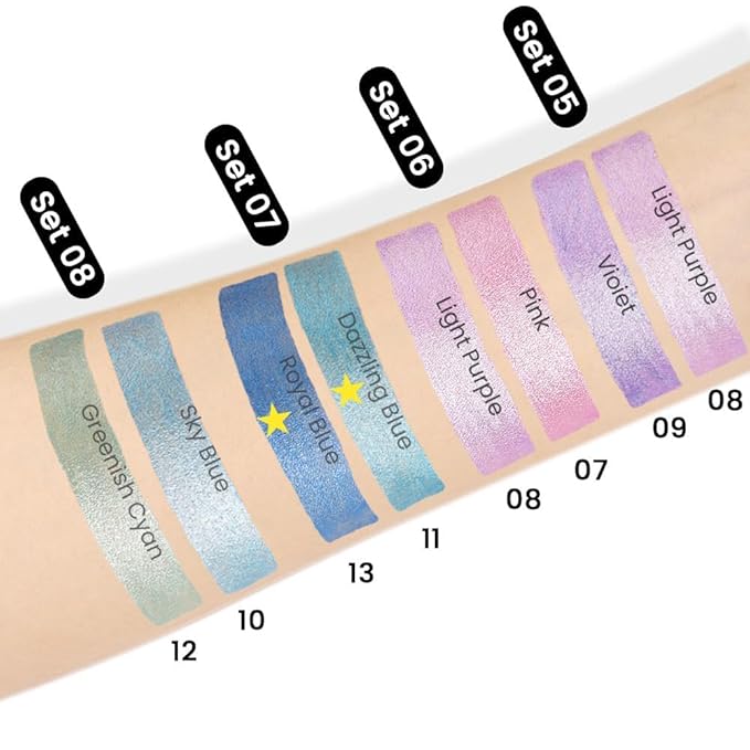 evpct 2Pcs Cream Eyeshadow Sticks Set for Eyes Dazzling Blue & Royal Blue Shimmer Eye Crayon Shadow Brightener Stick Pencil Pen Bulk sombras en crema para ojos 11+13