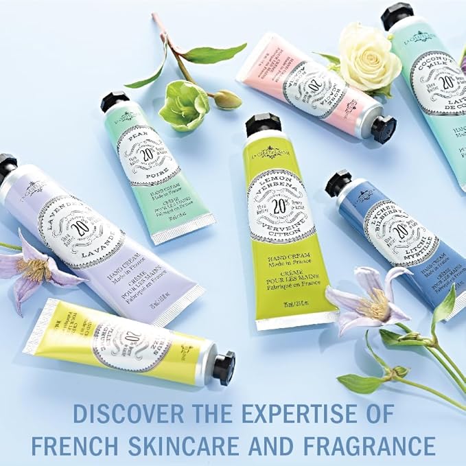 La Chatelaine French Hand Cream Trio Tin, Holiday Gift Set, Hand Lotion for Women, Made in France with 20% Organic Shea Butter (Lavender, Lychee Bilberry & Lemon Verbena or Citrus Fizz) 3 x 1 fl oz