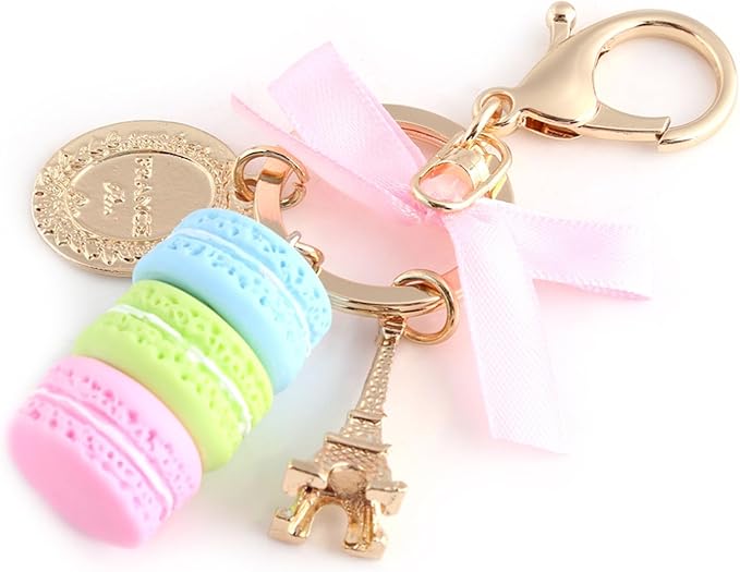 Eiffel Tower Keychain, Cake Keychain, Key Ring Cute, for Keyring Bag Pendant Car Charm Decoration, Women