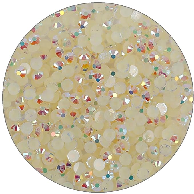 3000 Pieces SS6 2mm Flatback Rhinestones Clear Glasses Round Gems AB Crystals for Nail Art DIY Crafts Clothes Glitter Stones （Champagne）