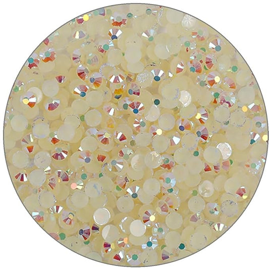3000 Pieces SS6 2mm Flatback Rhinestones Clear Glasses Round Gems AB Crystals for Nail Art DIY Crafts Clothes Glitter Stones （Champagne）