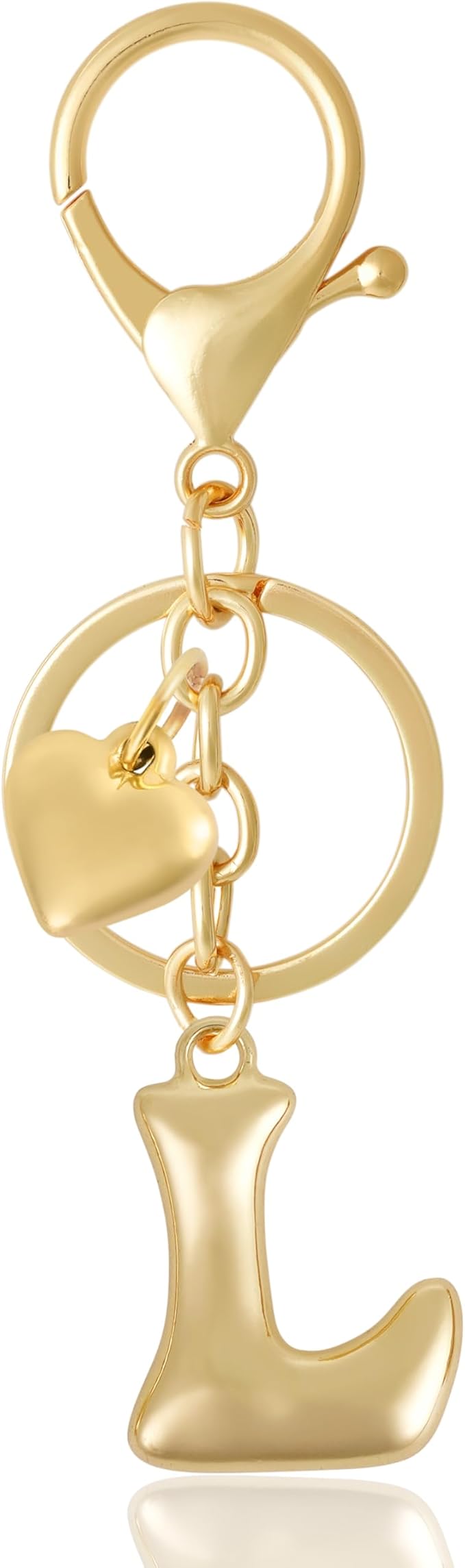 Heart Bubble Letter Keychain for Women, Girls - Cute Keychain with Initial - Alphabet Keychain for Bag Charm, Handbag
