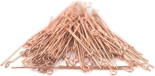 The Bead Chest Copper 21 Gauge 1.5 Inch Eye Pins (Approx 100 Pieces)