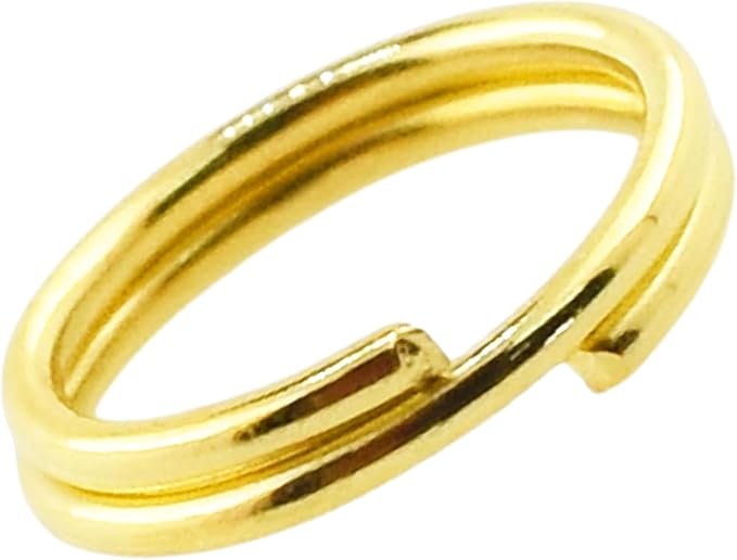 Mandala Crafts 14mm Gold Colored Double Jump Rings for Jewelry Making - 300 Pcs Small Split Key Rings Set for Crafts, DIY Keychains, and Accessories