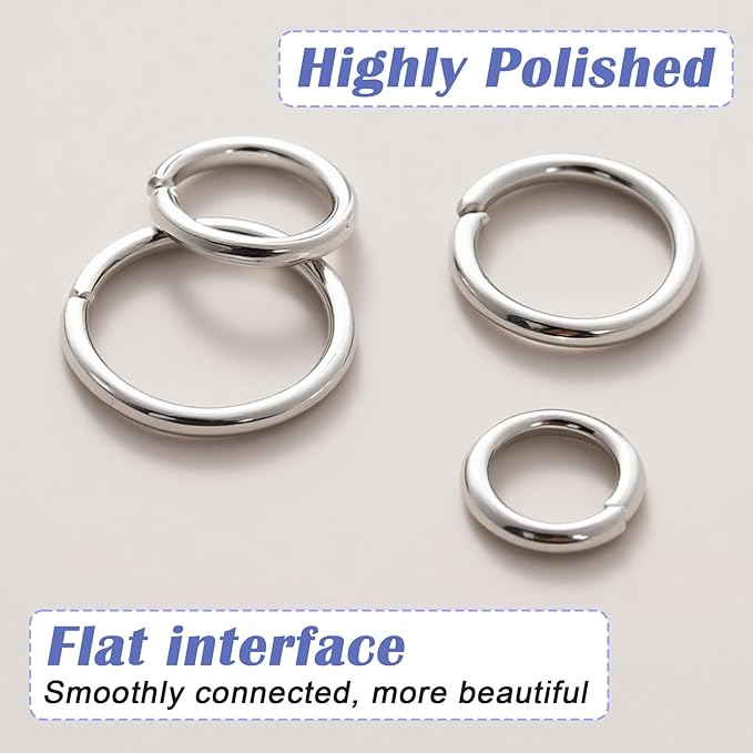1540pcs Jump Rings for Jewelry Making, Silver Plated 4/5/6/7 mm Open Jump Rings, 20 Gauge Thickness Split Connector Ring for Earrings, Bracelets, Necklaces, DIY Crafts