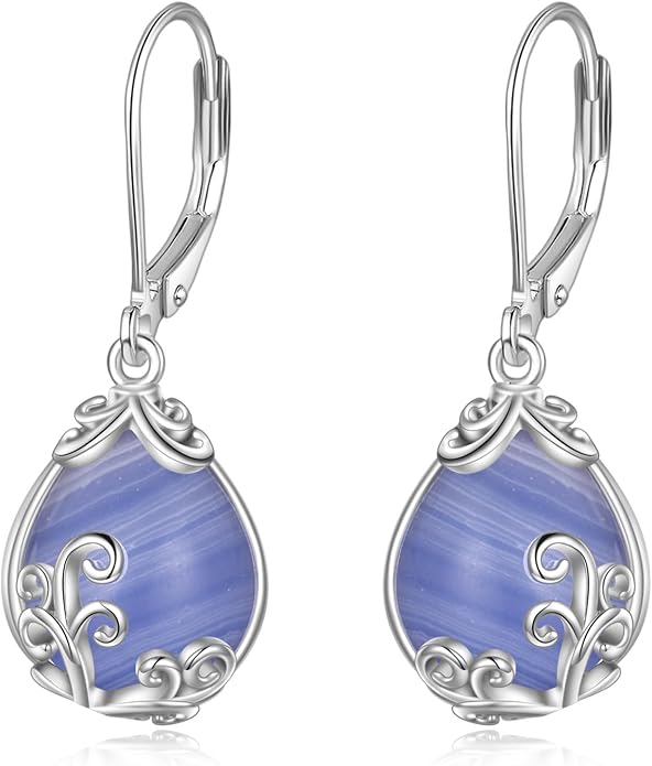 POPLYKE Celtic Filigree Teardrop Drop Dangle Earrings Sterling Silver Leverback Earrings Jewelry for Women