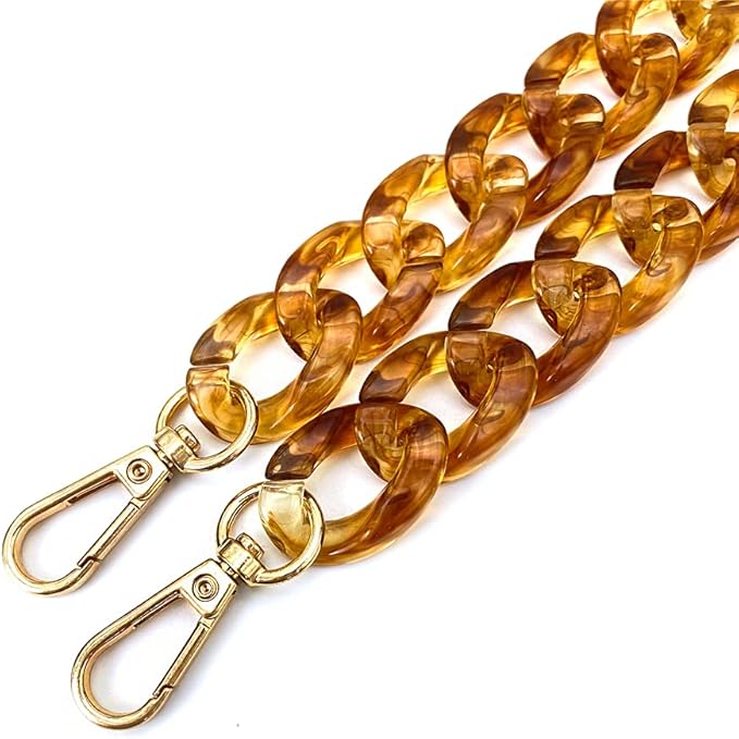 Decker DIY 40 Inches Acrylic Purse Chain Plastic Handbag Strap Shoulder Cross Body Strap with Metal Buckles