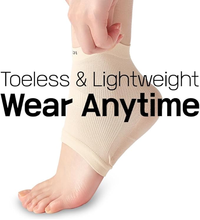 Himedi Moisturizing Heel Socks for Cracked Heels 2 Pairs (4 Socks) – Sillicon Gel Heel Socks for Dry Feet, Overnight Foot Care - for Women’s US Size 5–8 Only