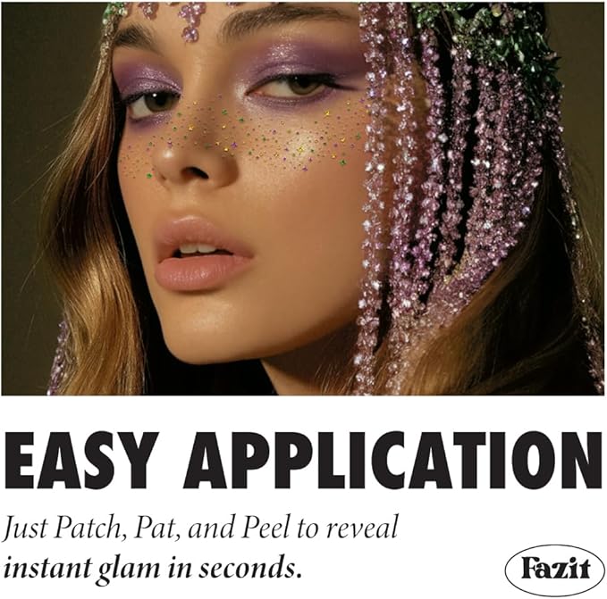 Fazit Makeup Patches - Carnival Speckles - Limited Edition - Glow Up Make-Up Patches - Cute Glitter Makeup Accessories for Women - Cosmetic Glitter for Face