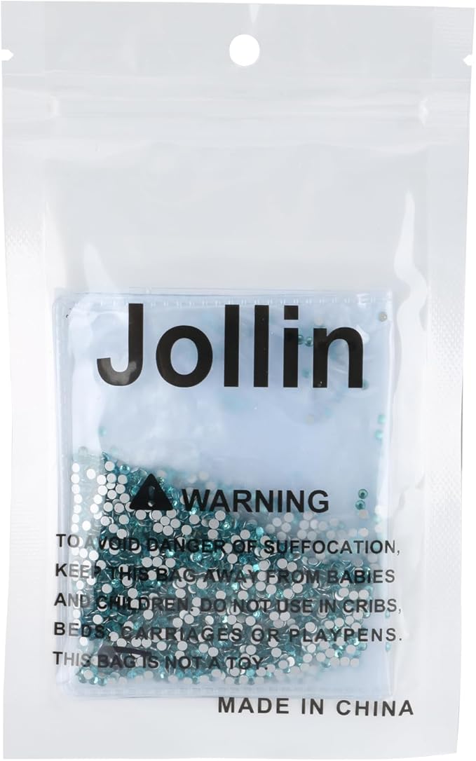 Jollin Glue Fix Crystal Flatback Rhinestones Glass Diamantes Gems for Crafting Nail Art Crafts Decorations Clothes Shoes 2.0mm (ss6 2880pcs, Aquamarine)