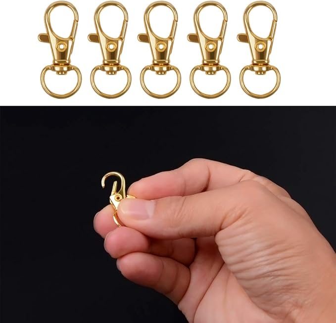 100PCS Keychain Hooks with Key Rings，Metal Swivel Lobster Claw Clasps, for Keychain Clip Lanyard, Jewelry Making, Crafts