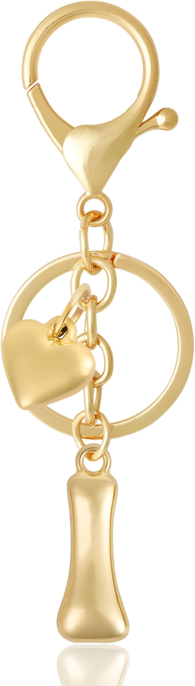 Heart Bubble Letter Keychain for Women, Girls - Cute Keychain with Initial - Alphabet Keychain for Bag Charm, Handbag