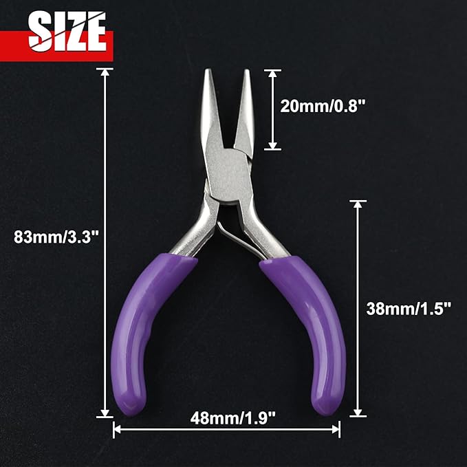 3 Inches Chain Nose Pliers Mini Needle-Nose Pliers Miniature Pocket Plier Mini Jewelry Pliers For Jewelry Making Bending Wire Small Object Gripping Diy Craft Hobby Supplies