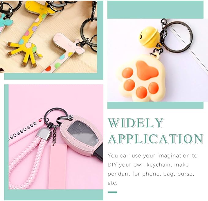 Swpeet 450Pcs 1 Inch 25mm Black Flat Key Chain Rings Kit, Including 150Pcs Split Keychain Rings with Chain and 150Pcs Jump Ring with 150Pcs Screw Eye Pins Bulk for Jewelry Findings Making