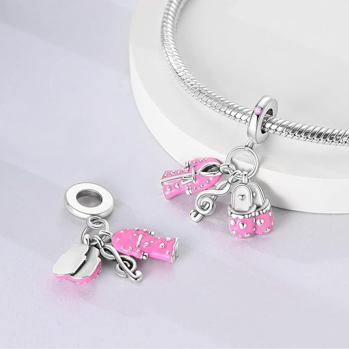 NARMO Charms for Bracelets 925 Sterling Silver Star Dangle Charms Car Keys Lipstick Dangle Charm Beads for Women Bracelets Necklace