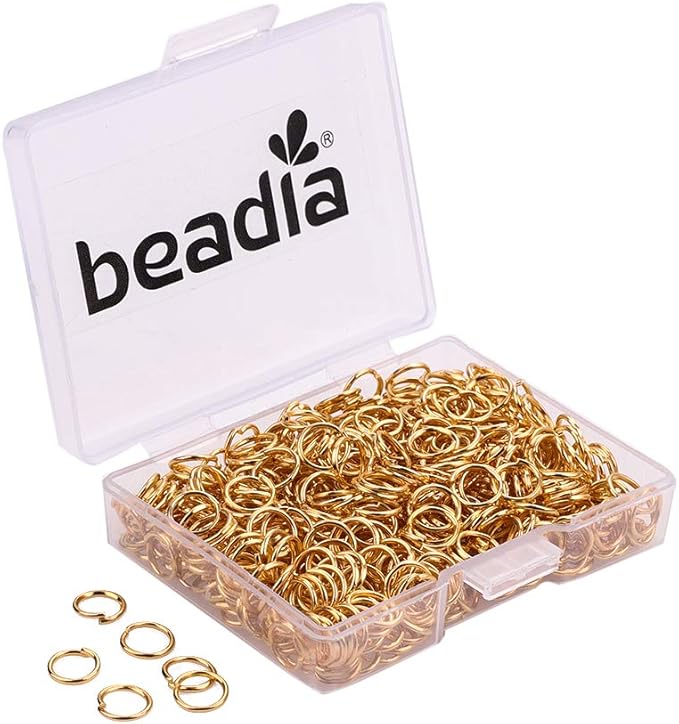 Open Jump Rings Gold 0.8x6mm 500pcs for DIY Jewelry Making Supplies