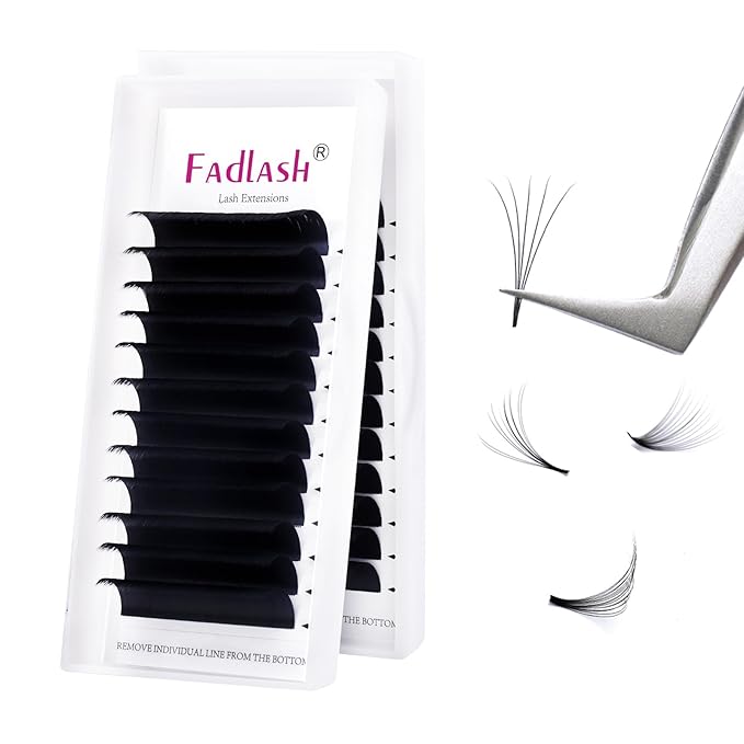 Volume Lash Extensions 0.05 0.07 Easy Fan Lashes 8~20mm Length Auto Blooming Self Fanning Eyelash Extensions C D DD curl Withstand 194℉ Volume Lashes (0.07-D, 16mm)