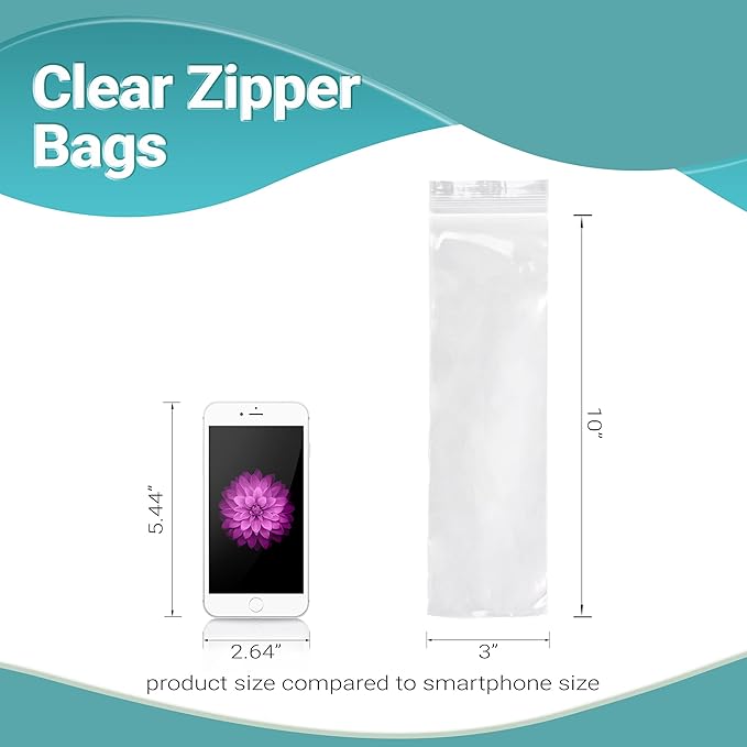 APQ Clear Plastic Reclosable Zipper Bags, 3 x 10 Inches. Pack of 1000 Reclosable Plastic Bags with Zipper Closure. 2 Mil Plastic Jewelry Bags. Waterproof Reclosable Zip Bags for Industrial Use