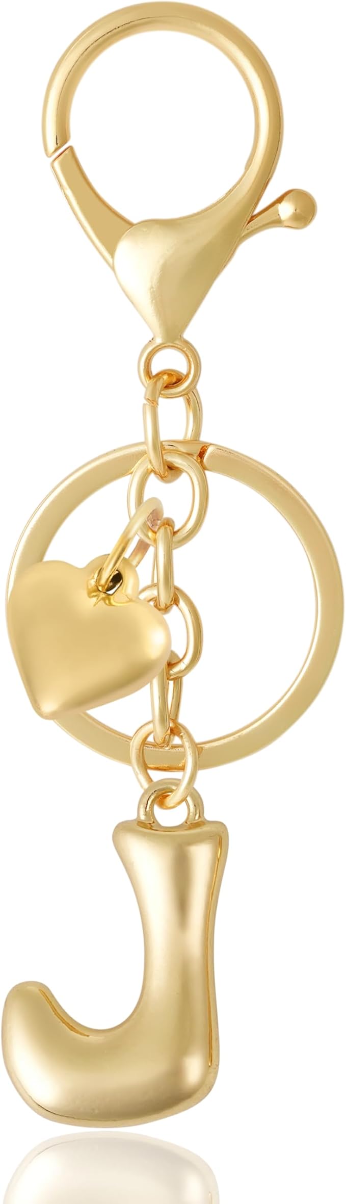 Heart Bubble Letter Keychain for Women, Girls - Cute Keychain with Initial - Alphabet Keychain for Bag Charm, Handbag