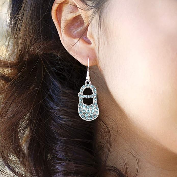 Inspired Silver - Silver Customized Charm French Hook Drop Earrings with Cubic Zirconia Jewelry