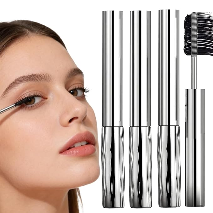 Iron Wand Mascara, 2026 New Tubular Eyelash Primer, 3D WaterproofLong Curling Mascara, Natural And Non-Smudged Eyelash Primer (Black*3)