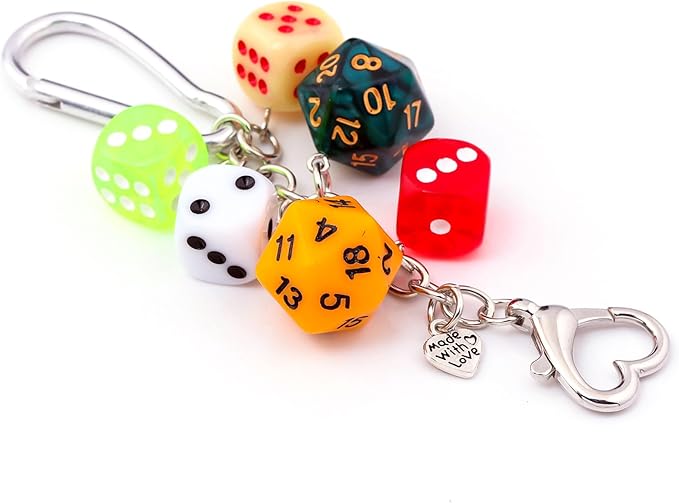 Lucky Dice Cherry Magic 8 Ball Keychain Billiard Ball Star Cherry Bags Charms Cute Y2k Keychain for Women Men