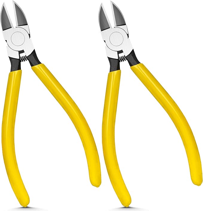 6in. Wire Cutters Set, Ultra Sharp Small Side Cutter Clippers with Spring Loaded, Flush Cutting Pliers, Diagonal Cutting Plier for Jewelry Making, Crafting, Electrical, 2 Pack