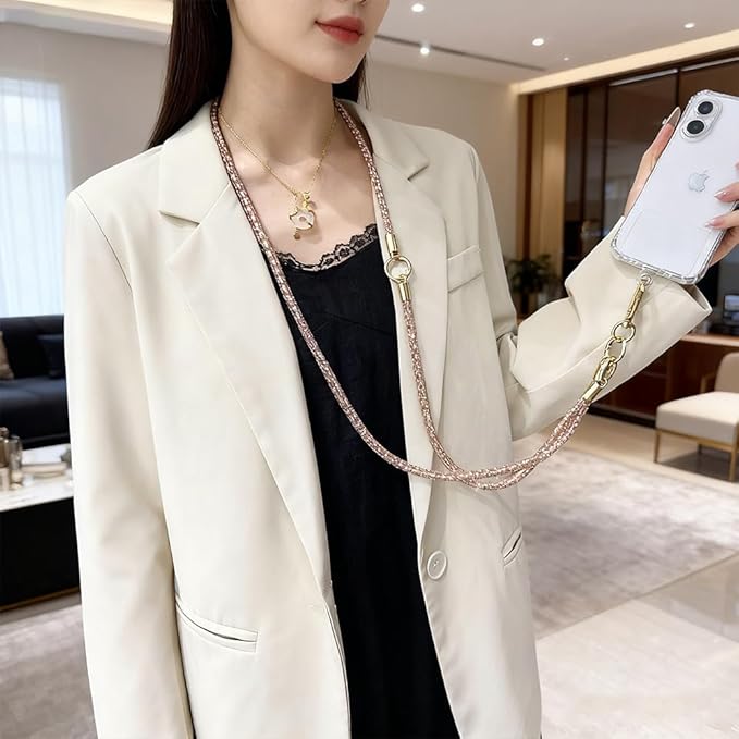 2Pcs Phone Crossbody Lanyard and Wrist Strap, Universal Cell Phone Lanyard Strap with 2Tether Tab