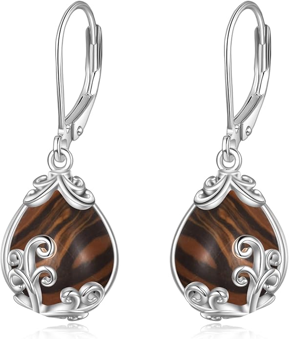 POPLYKE Celtic Filigree Teardrop Drop Dangle Earrings Sterling Silver Leverback Earrings Jewelry for Women