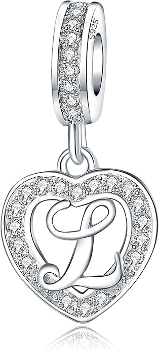 925 Sterling Silver Letter Charms A~Z Alphabet Charm Letter Beads fit Pandora European Bracelets fit Wife Mom Christmas Birthday Gift