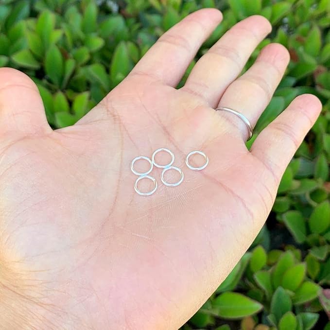 200pcs 8mm (0.3 Inch) Open Jump Ring O Ring Connector (Wire 0.8mm/20 Gauge) Sterling Silver Plated Brass for DIY Craft Jewelry Making CF83-8