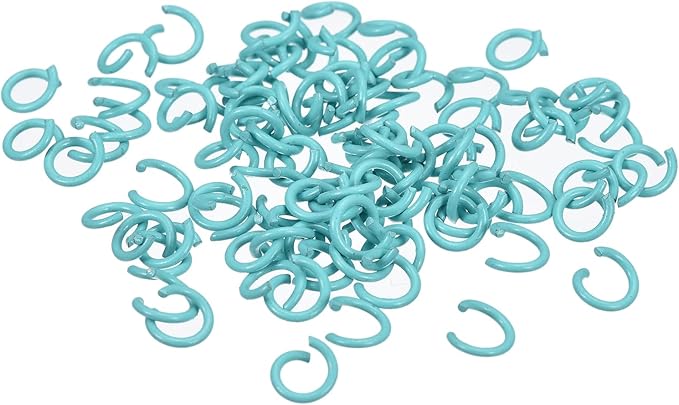 uxcell Open Jump Rings, 10mm Colorful O-Ring Connectors for DIY Crafts Jewelry Making, Carbon Steel, Sky Blue, 200Pcs