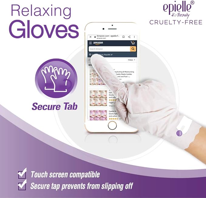 Epielle Relaxing Hand Mask 6 Pairs, Soften and Restore with Melatonin & Lavender Extract, Deep Moisturizing Gloves for Dry, Cracked Hands, Self Care Gifts for Women, Spa Kit, Stocking Stuffers