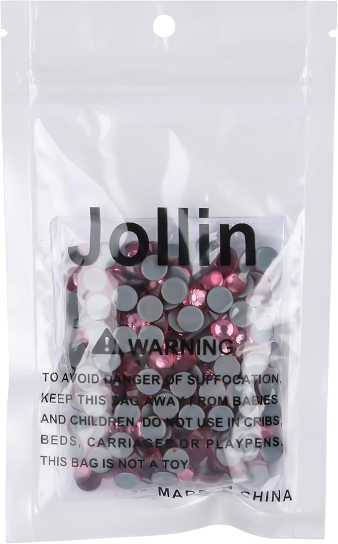 Jollin Hot Fix Crystal Flatback Rhinestones Glass Diamantes Gems 7.2mm(34ss 288pcs, Rose)