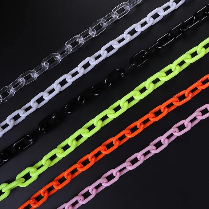 Wiwpar Long Acrylic Choker Necklace Paperclip Chain Necklace Minimalist Multicolor Chunky Chain Collar Necklace for Women (White)