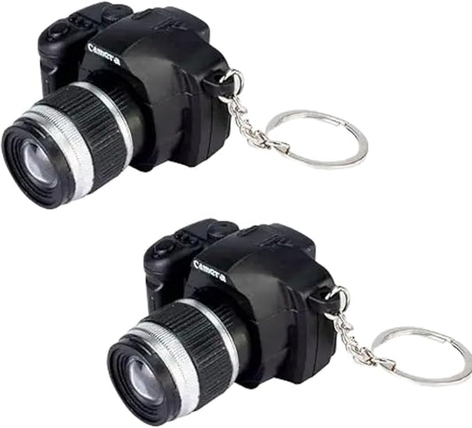 2Pcs Camera Keychain with Sound, Key Ring Decor Bag Wallet Pendant, Mini Camera Design Keychain Cute Novelty Ring Child Toy Kids Key Chain Pendant Creative Gift Key Chain Decorative