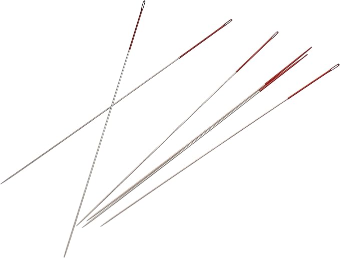 The Beadsmith ColorEYES Beading Needles, Size 12, 1 Card (6 Needles), Red Colored Tip for Easy Identification of Size, Use for Loom Weaving Bead Work, Off-Loom Stitch and Jewelry Making w/Seed Beads