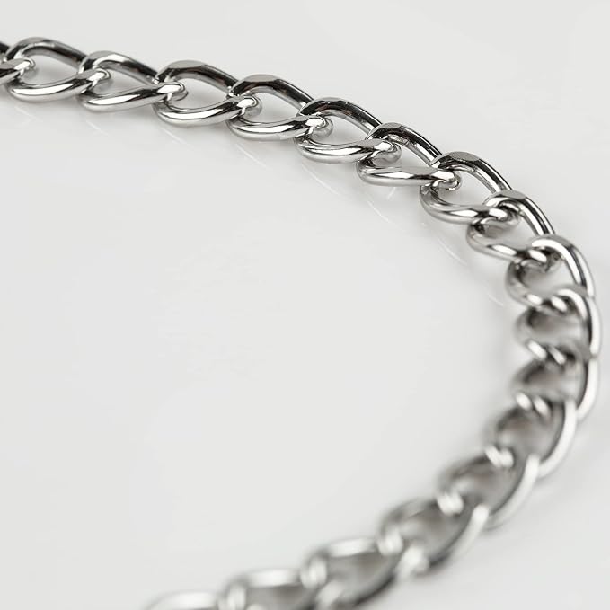 16.4 Feet Twisted Curb Chain Links Silver Plated Aluminum Bracelet Necklace Chain Bulk for DIY Craft Jewelry Making with Lobster Clasps and Jump Rings