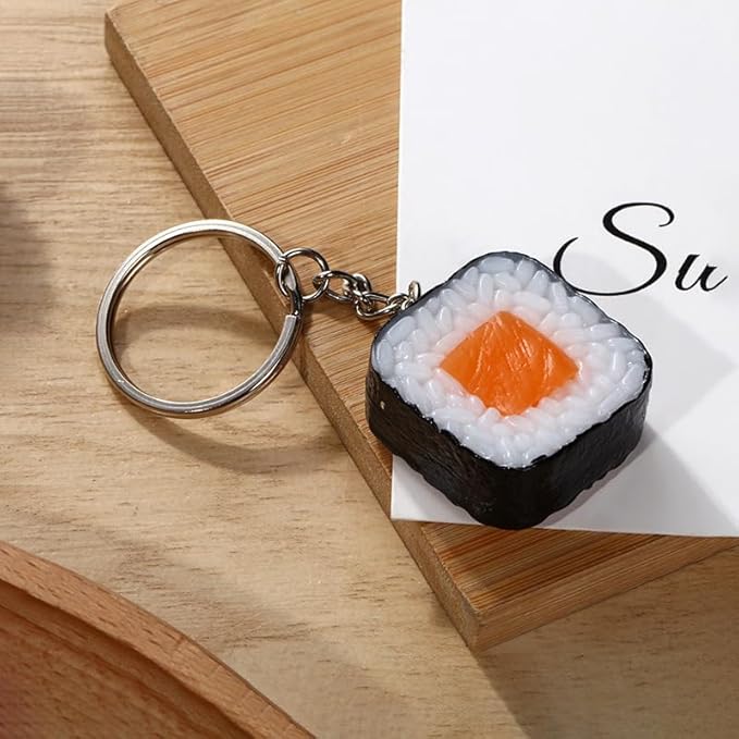 HSYHERE Men Women Creative Interesting Novelty Stylish Mini Simulated Food Orange Shrimp Keychain Key-ring Pendant