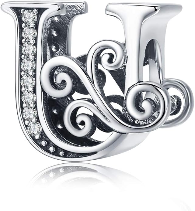 925 Sterling Silver Letter Charms for Pandora Bracelets Alphabet Initial Charms Beads Birthday Christmas Jewelry Gift for Women