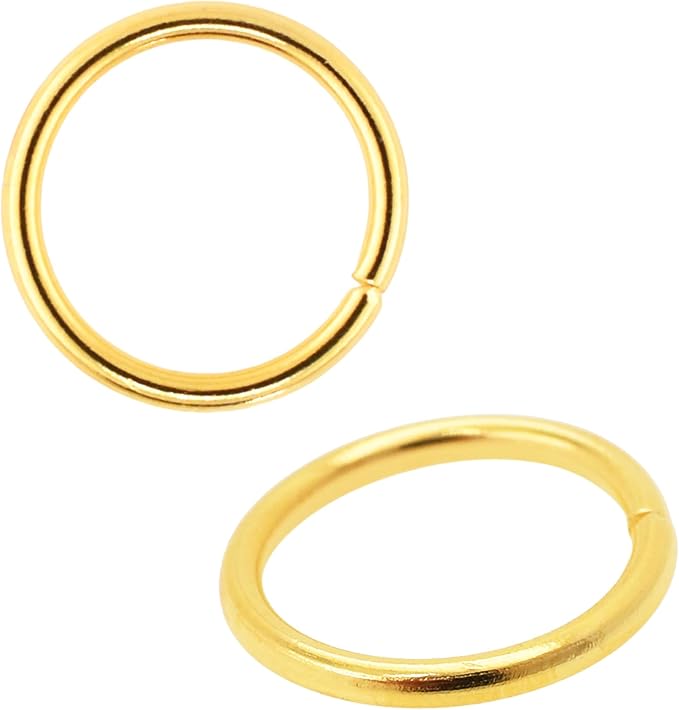 Mandala Crafts Assorted Gold Color Jump Rings Jewelry Findings Metal O Rings for Jewelry Making Supplies - 2000 5mm Small Open Jump Rings Kit for Necklace Earring
