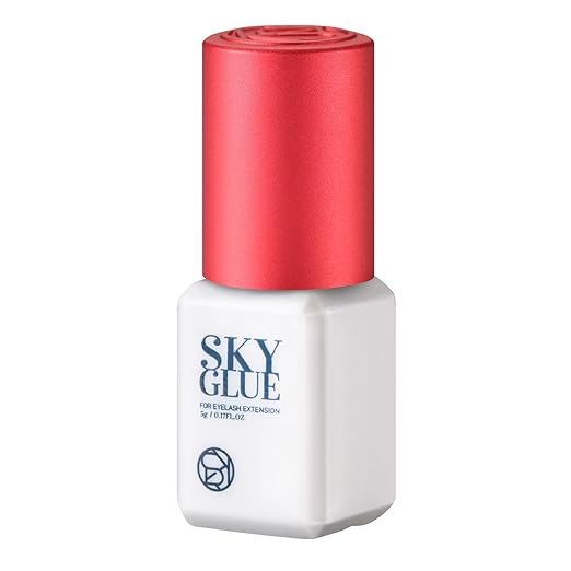 Sky Glue S+ Eyelash Extension Glue - Extra Strong Lash Extensions Adhesive Bond with 6-7 Weeks Retention and 1-2 Sec Dry Time, Long Lasting Semi Permanent Black Glue - 5 ml