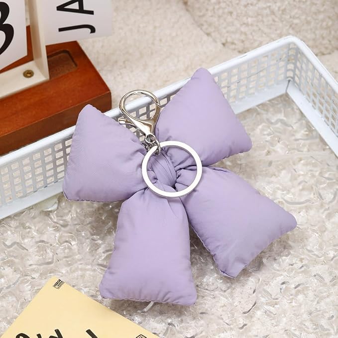 Pink Bow Keychain Bag Charms Y2K Bowknot Plaid Keychains Coquette Aesthetic Purse Handbag Backpacks Charms