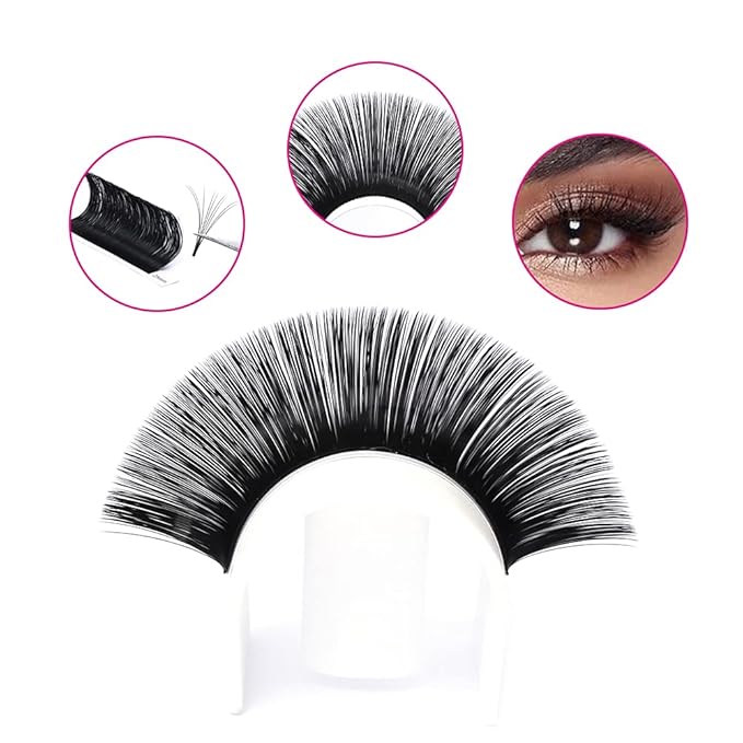 Volume Lashes D Curl Self Fanning Lashes 0.03 10mm Eyelash Volume Extensions 5D 6D 7D 10D Automatic Blooming Eyelash Extension Supplies (0.03-D, 10mm)