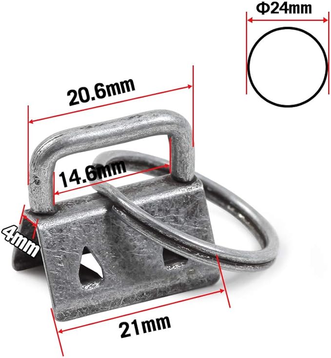 SPEEDWOX Glass Breaking Pliers with 20 Pcs 0.8 Inch Key Fob Hardware Set with Keychain Split Rings Webbing Fabric Strapping Wristlet Set Dark Nickel Breaking Pliers Tools with Rubber Tips